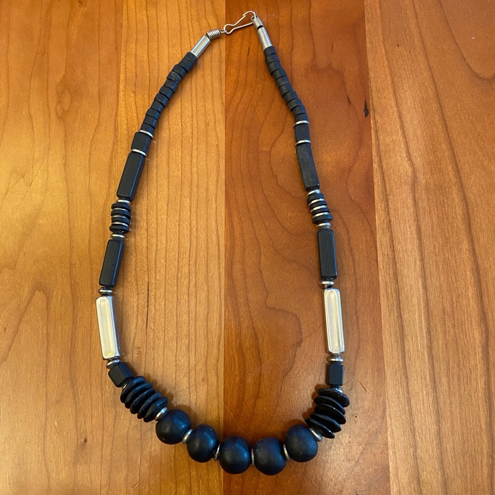 Vintage 1980s Handmade Beaded Necklace